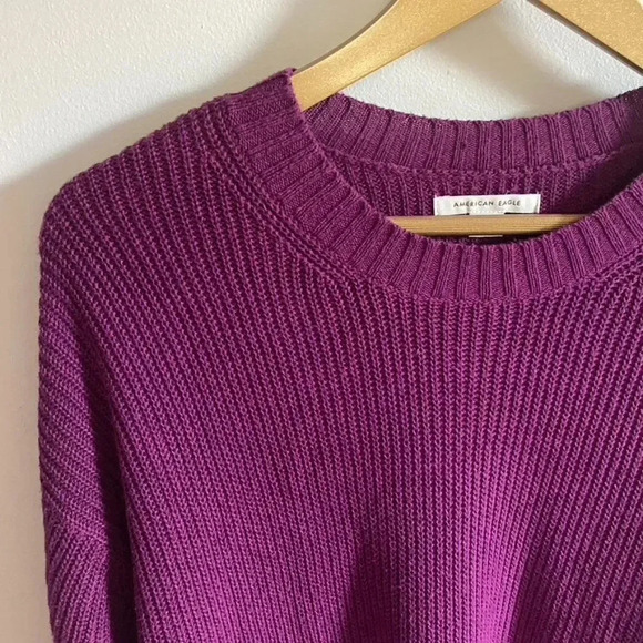 American Eagle Purple Crew Neck Sweater - Picture 3 of 12